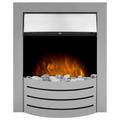 Adam Comet Electric Fire with Inset Fitting - Brushed Steel