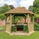 Forest (Installation Included) Thatch Roof Furnished Gazebo - 3.6m - Green
