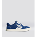 CATIBA PRO Low Mystery Blue Suede and Canvas Contrast Thread Ivory Logo Sneaker Women