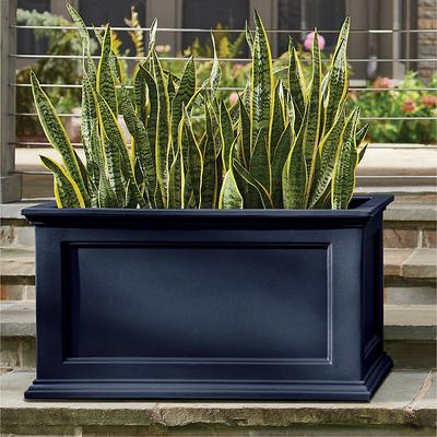 Devon Easy-Care Rectangular Planter Pots - Black - Grandin Road