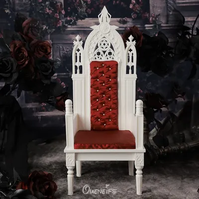 Chaise en résine de style gothique fauteuil de poupées meubles BJD usage 1/4 beurre motif