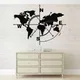 Autocollant mural carte du monde boussole et ulus décoration d'intérieur en vinyle pour la maison