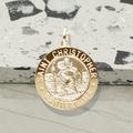 9ct Yellow Gold 21mm 3D St Christopher Pendant With Optional Engraving and Chain