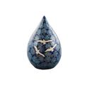 Hand Painted Teardrop Bird Cremation Urn For Adult Or Pet Cremains Memorial