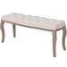 vidaXL Bench Upholstered Dining Bench for Bedroom Living Room Linen Solid Wood - 43.3" x 15" x 18.9"