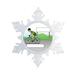 The Holiday Aisle® Personalized NTT Cartoon Snowflake Cyclist, Bicyclist, Bike Rider Christmas Holiday Shaped Ornament Plastic in Gray/Green | Wayfair