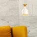 East Urban Home Philo 1 - Light Single Geometric Pendant Metal in Black/White/Yellow | 10.24 H x 6.69 W x 6.69 D in | Wayfair