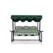 East Urban Home Laughlin Porch Swing Metal in Green/White | 79 H x 43 W x 65 D in | Wayfair EA53C769CE214413B8E623F926AD57A8