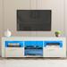 Wrought Studio™ Debernardi LED TV Stand for 55 inch TV, Modern Entertainment Center Media Console, Led Lights, High Glossy in White | Wayfair