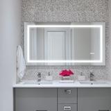 Orren Ellis 48 In. W X 36 In. H Large Rectangular Frameless Anti-Fog Dimming Led Bathroom Vanity Mirror In Transparent | Wayfair