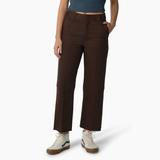 Dickies Women's Regular Fit Cropped Pants - Rinsed Chocolate Brown Size 4 (FPR10)