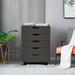 Office Storage Cabinet Wood File Cabinet with Wheels and 5 Drawers