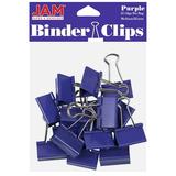 JAM Paper Purple Binder Clips Medium 1 1/4 in 15/Pack