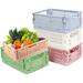 NOGIS 5-Pack Pastel Crates for Desk Organizers Mini Plastic Baskets for Office Organization Collapsible Crate Stacking Folding for Home Kitchen Bedroom Bathroom Office (L Size 11.8 x 7.8 ï¼‰