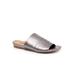 Wide Width Women's Camano Slide Sandal by SoftWalk in Pewter Metal (Size 10 W)