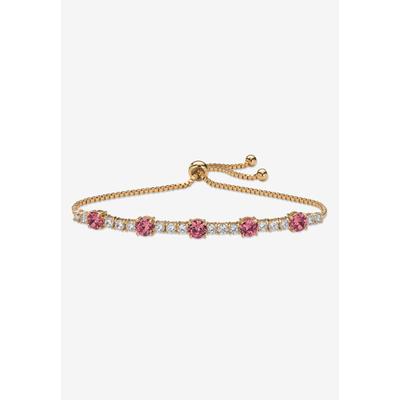 Women's 1.60 Cttw. Birthstone And Cz Gold-Plated Bolo Bracelet 10" by PalmBeach Jewelry in October