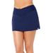 Plus Size Women's High Waist Quick-Dry Side Slit Skirt by Swimsuits For All in Navy (Size 28)