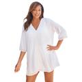 Plus Size Women's Crochet Dress Cover-Up by Woman Within in White (Size 14/16)