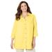 Plus Size Women's Classic Linen Buttonfront Shirt by Catherines in Canary (Size 5X)