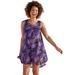 Plus Size Women's Quincy Mesh High Low Cover Up Tunic by Swimsuits For All in Purple Electric Palm (Size 10/12)