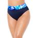 Plus Size Women's High Waist Cheeky Shirred Brief by Swimsuits For All in Electric Ocean (Size 14)