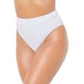 Plus Size Women's High Waist Cheeky Bikini Brief by Swimsuits For All in White (Size 14)