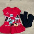 Disney Matching Sets | $10 Bundle Euc Disney Mickie/Minnie Dress Set - Size 4t | Color: Black/Red | Size: 4tg