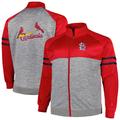 Men's Red/Heather Gray St. Louis Cardinals Big & Tall Raglan Full-Zip Track Jacket