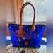 Dooney & Bourke Bags | Dooney & Bourke Blue Patent Leather Tote Bag | Color: Blue/Tan | Size: Os