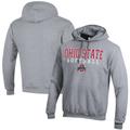 Men's Champion Gray Ohio State Buckeyes Softball Stack Powerblend Pullover Hoodie