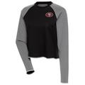 Women's Antigua Black/White San Francisco 49ers Play Long Sleeve T-Shirt