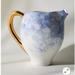 Anthropologie Other | Anthropologie Hand Glazed Stoneware Pitcher Vase In Ice Blue And Gold New In Box | Color: Blue/Gold | Size: 6”H X 7”W X 5”D