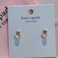 Kate Spade Jewelry | Kate Spade Little Gem Pearl And Champagne Stone Mini Studs | Color: Gold/White | Size: Os