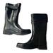 Coach Shoes | Coach Tara Women's Tall Rain Boot Sz 9b Round Toe Black Gloss Strap Casual | Color: Black/Gold | Size: 9b