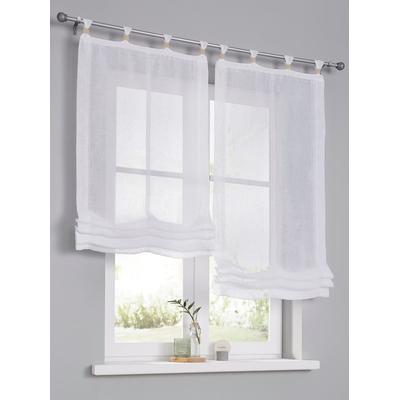Raffrollo HEINE HOME Gr. 5, weiß (weiß, natur), B:120cm H:140cm, Raffrollos Image