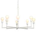 Jamie Young Park 30"W White Gesso Metal 8-Light Chandelier