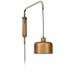 Jamie Young Jeno Satin Brass Metal Small Plug-In Swing Arm Wall Lamp