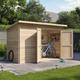 10 x 6 Log Cabin - BillyOh Pent Log Cabin Windowless Heavy Duty Bike Store Range - 10x6 Log Cabin Shed Double Door - 19mm