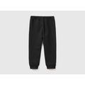 Benetton, Sweat Joggers In Organic Cotton, taglia 4-5, Black, Kids