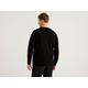 Benetton, Black Crew Neck Sweater In Pure Merino Wool, taglia XL, Black, Men