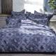 Housse de couette en satin de coton bio bleu 240x220