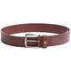 Dark Tan Denton Rounded Buckle Leather Belt