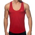 Addicted U-Neck Cotton Tank Top - Red XL