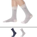 Tommy Hilfiger 2-Pack Small Stripe Socks -Blue Jeans -Beige Stripe 39/42