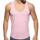 Addicted U-Neck Cotton Tank Top - Pink XXXL