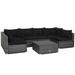 7PCS Patio Rattan Furniture Set Sectional Sofa Cushioned Garden