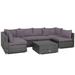 7PCS Patio Rattan Furniture Set Sectional Sofa Cushioned Garden