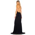 Norma Kamali X REVOLVE Low Back Slip Mermaid Fishtail Gown in Midnight. Size L.