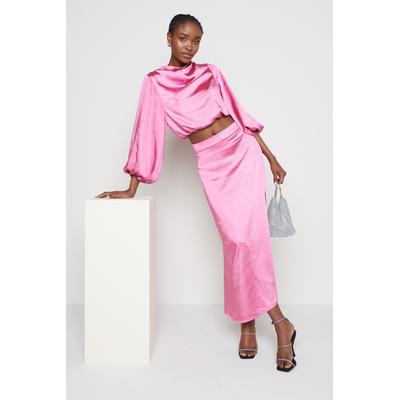 Yasmin Balloon Sleeve Crop Blouse - Millenial Pink