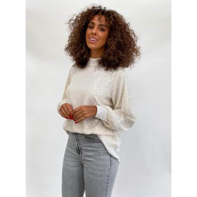 AMBRE SEQUIN BLOUSE ECRU